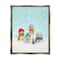 Stupell Industries Winter Snowmen Christmas Tree Framed Floater Canvas Wall Art